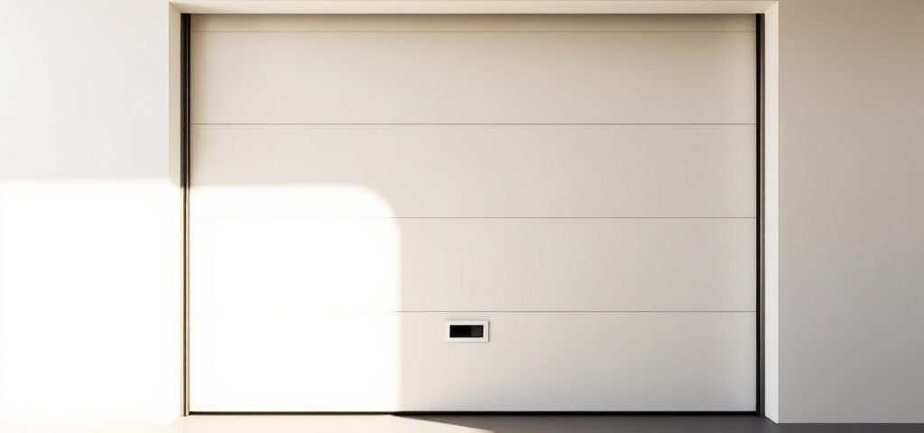 Puerta de garaje automática en un fondo minimalista de Barcelona; ideal para quienes buscan "Donde puedo contratar la instalacion de puertas de garaje automaticas en Barcelona". Puerta de garaje automática en un fondo minimalista de Barcelona; ideal para quienes buscan "Donde puedo contratar la instalacion de puertas de garaje automaticas en Barcelona".