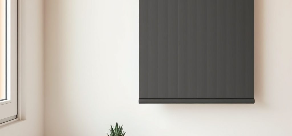 Panel de persiana metálica inclinada sobre un alféizar blanco, con una maceta de terracota y un suculenta. Donde puedo comprar persianas metalicas de alta calidad en Hospitalet.