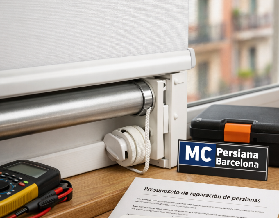 Persiana reparada con herramientas y presupuesto; Cuales son los servicios de reparacion de persianas mas recomendados en Barcelona